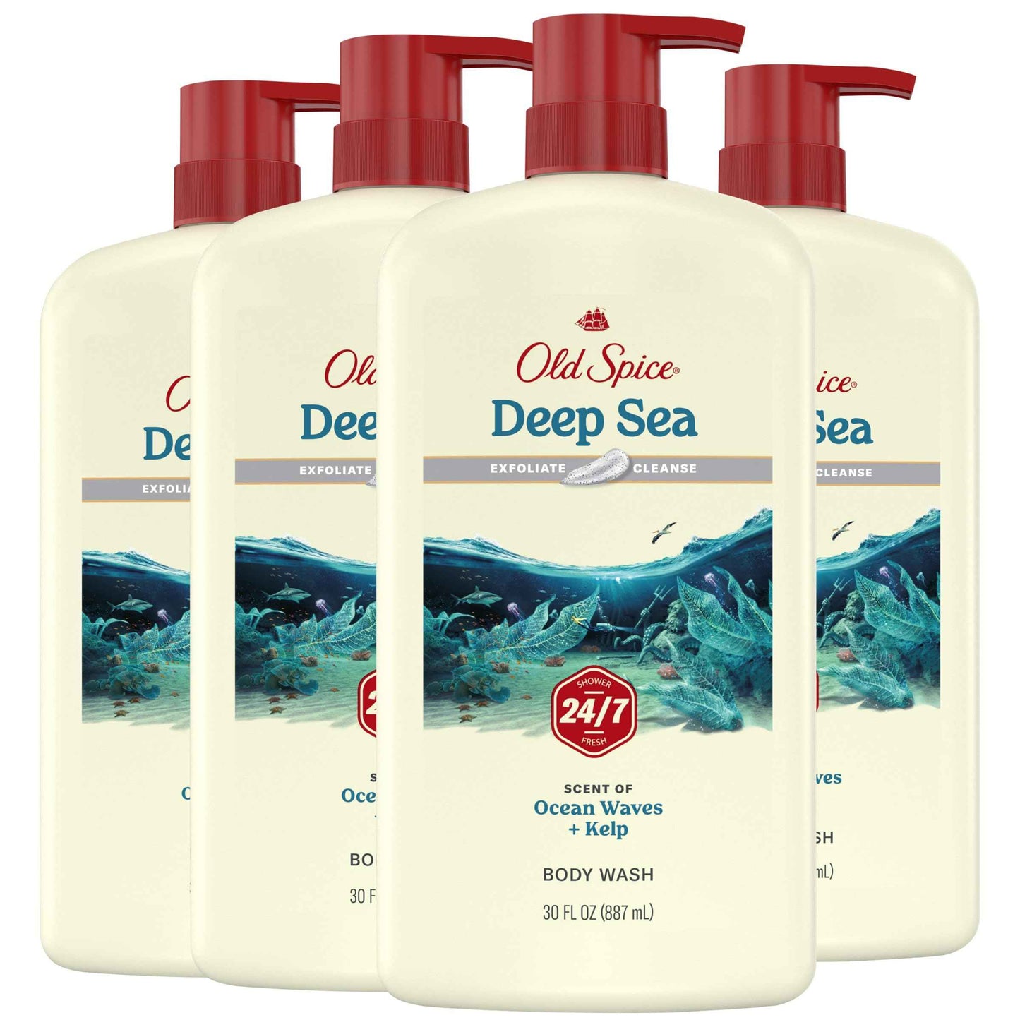 Old Spice Body Wash for Men, 24/7 Shower Fresh with Lasting Scent, Cleanse & Refresh, Gentle on Skin, Vitamin B3