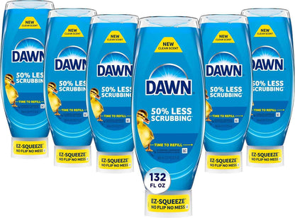 Dawn Ultra EZ-Squeeze Dish Soap Liquid, Dishwashing Liquid, Grease Removal, Upside Down Bottle, Original