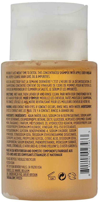 OUAI Detox Shampoo Travel Size - Clarifying Shampoo for Build Up, Dirt, Oil, Product and Hard Water - Apple Cider Vinegar & Keratin for Clean, Refreshed Hair - Sulfate-Free Hair Care (3 oz)