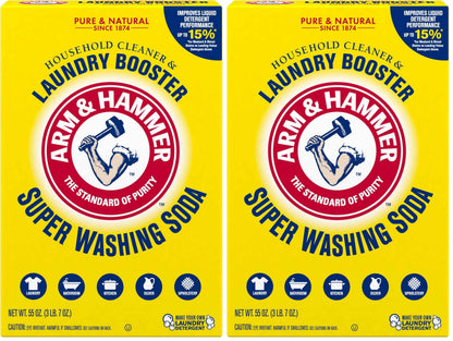 ARM & HAMMER Super Washing Soda Household Cleaner and Laundry Booster, 55 oz Box