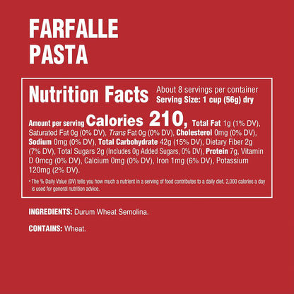Rao's_Homemade_Farfalle_Pasta,_16oz,_Traditionally_Crafted,_Premium_Quality,_From_Durum_Semolina_Flour,_Traditional_Bronze_Die_Cut,_Imported_from_Italy