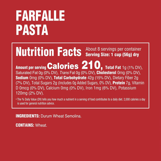 Rao's_Homemade_Farfalle_Pasta,_16oz,_Traditionally_Crafted,_Premium_Quality,_From_Durum_Semolina_Flour,_Traditional_Bronze_Die_Cut,_Imported_from_Italy