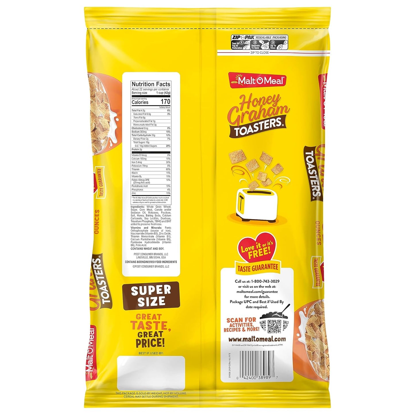 Malt-O-Meal_Honey_Graham_Toasters_Breakfast_Cereal,_Honey_Graham_Cereal_Squares,_Super_Size_Bagged_Cereal,_32_OZ_Resealable_Cereal_Bag