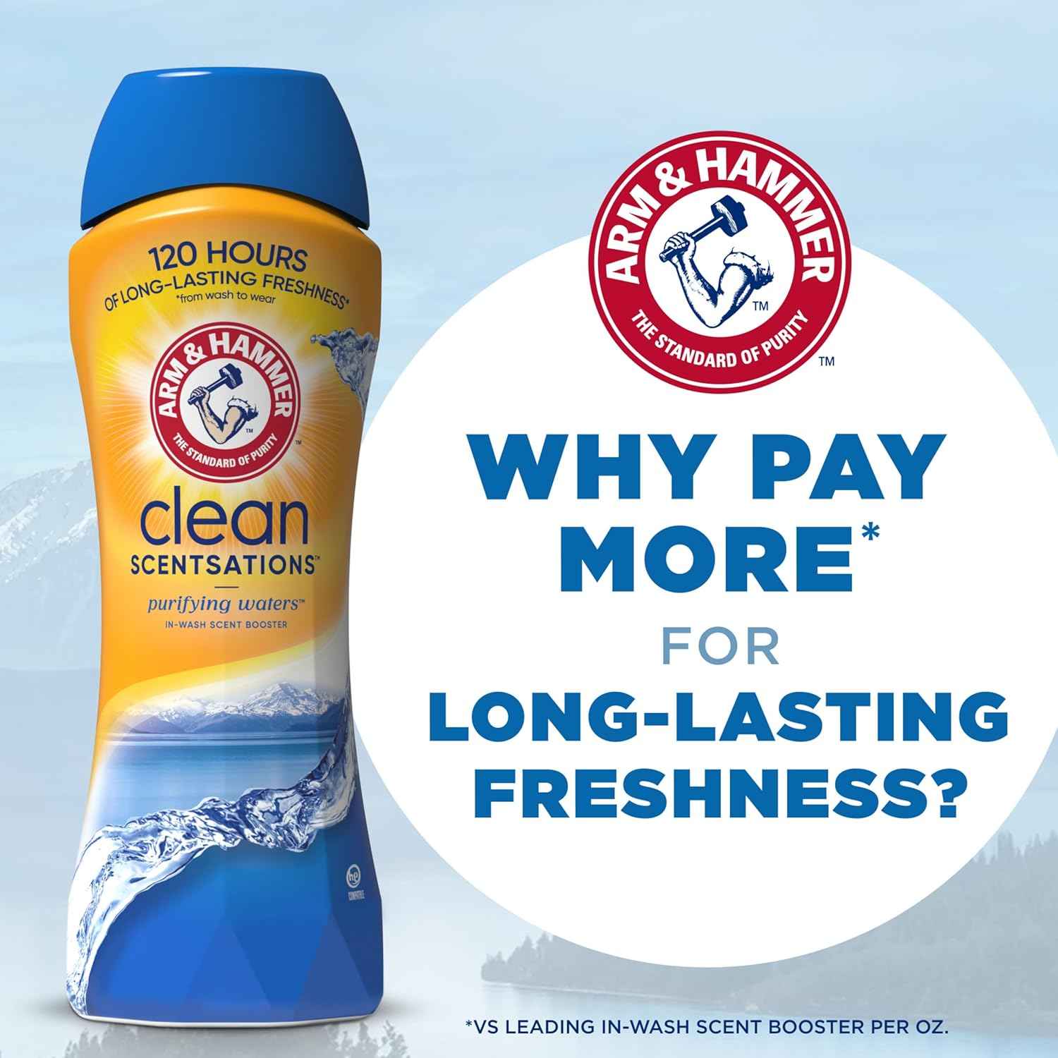 ARM & HAMMER Clean Scentsations In-Wash Scent Booster, Laundry Scent Booster Purifying Waters scent
