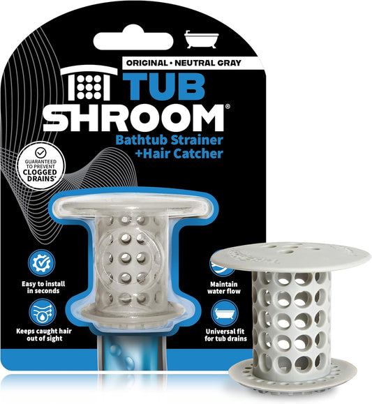 TubShroom_the_Revolutionary_Tub_Drain_Protector_Hair_Catcher/Strainer/Snare,_Gray_(TSGRA454)