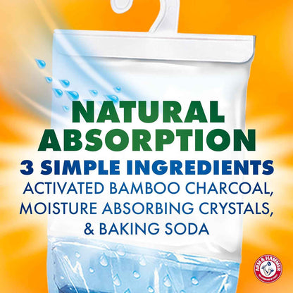 Arm & Hammer Essentials Hanging Moisture Absorber and Odor Eliminator, 17.5 oz., 3 Pack, Moisture Absorbers for Closets, Laundry Rooms and Bedrooms, Long-Lasting Freshness