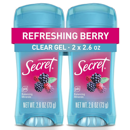 Secret_Fresh_Antiperspirant_Deodorant_for_Women,_72hr_Breathable_Sweat_&_Odor_Protection,_Instant_Freshness_&_Gentle,_PH_Balancing_Minerals,_Clear_Gel,_Refreshing_Berry_Scent,_2.6_oz_(Pack_of_2)