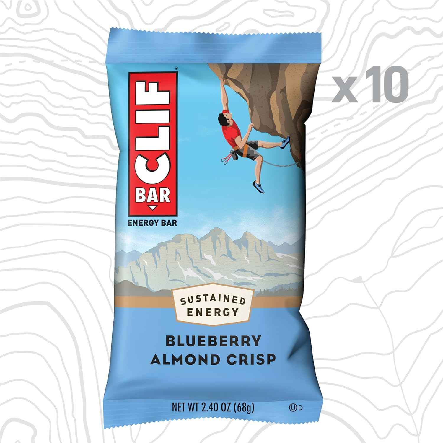CLIF BAR - Energy Protein Bars - Blueberry Almond Crisp - Made with Organic Oats - Energy Bars - Non-GMO