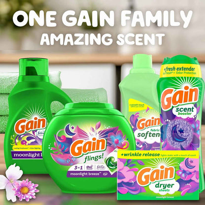 Gain In-Wash Laundry Scent Booster Beads, Moonlight Breeze Scent, Fresh Extender + Odor Protection