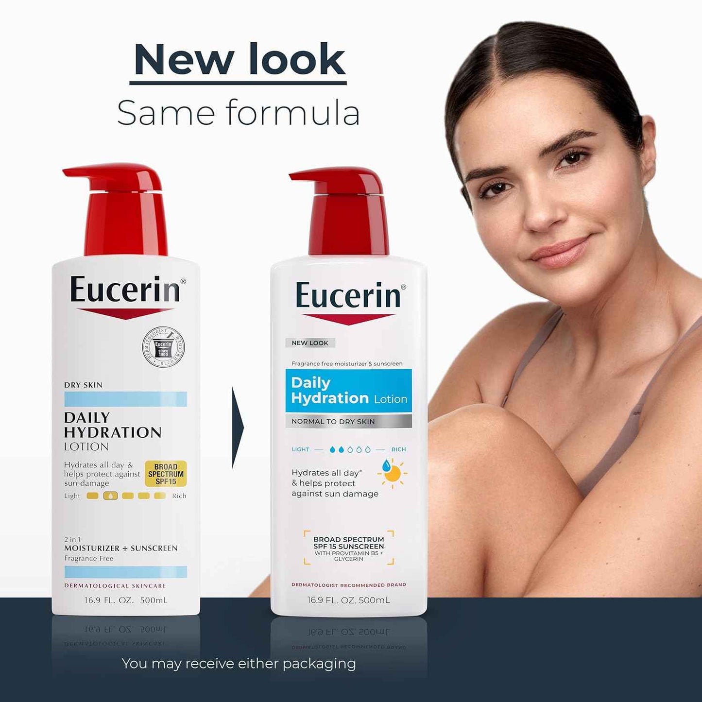 Eucerin Daily Hydration Lotion with SPF 15 - Broad Spectrum Body Lotion for Dry Skin
