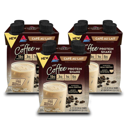 Atkins Iced Coffee Protein Shake, 15g Protein, 4g Net Carbs, 1g Sugar, Low Carb, Keto Friendly, High Protein Shake