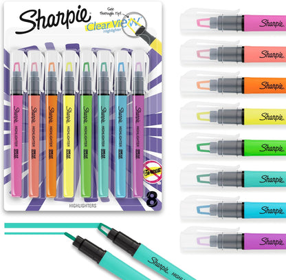 Sharpie_Clear_View_Highlighter_Sticks,_Chisel_Tip,_Assorted_Fluorescent,_8_Count_-_School,_Home,_and_Office_Use,_Teacher_Supplies