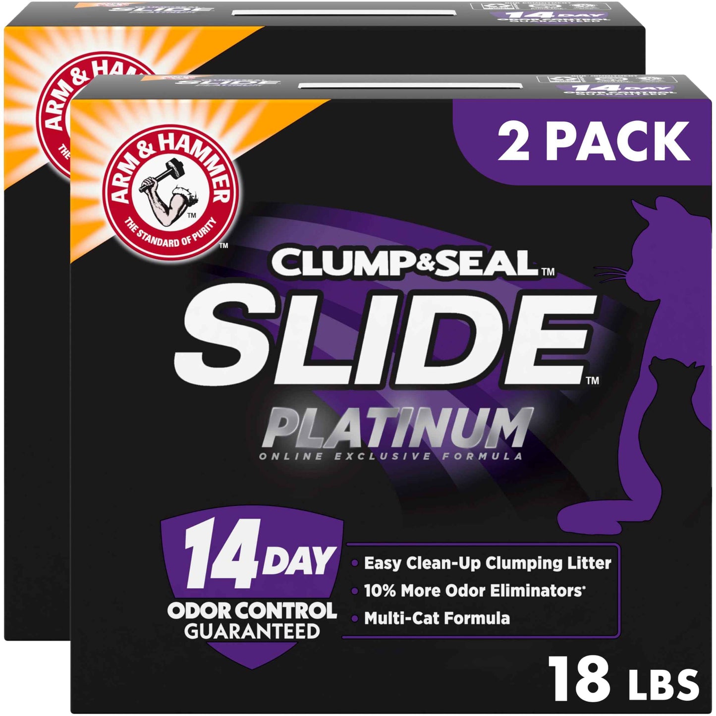 ARM & HAMMER Clump & Sea, Easy Clean Technology with No Scrubbing, 14-Day Odor Control