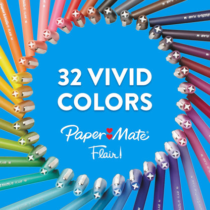 Paper_Mate_Flair_Felt_Tip_Pens_Medium_Point_(0.7mm)_Red_12_Count
