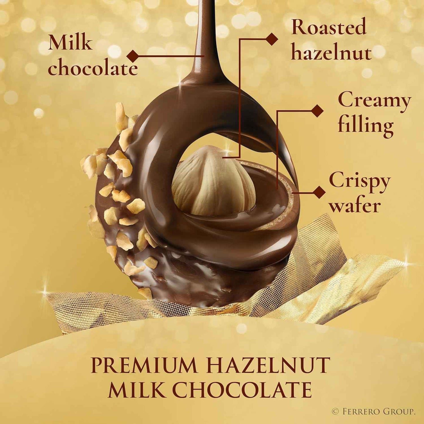 Ferrero Rocher, 13 Count, Premium Gourmet Milk Chocolate Hazelnut, Individually Wrapped Candy for Gifting in a Bunny-Shaped Box, Great Easter Gift, 5.7 oz