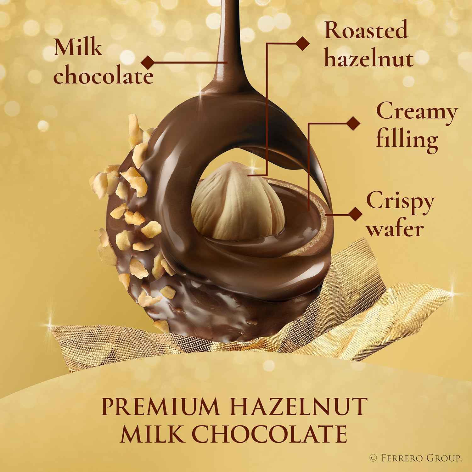 Ferrero Rocher, 13 Count, Premium Gourmet Milk Chocolate Hazelnut, Individually Wrapped Candy for Gifting in a Bunny-Shaped Box, Great Easter Gift, 5.7 oz