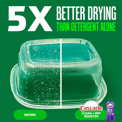 Cascade Rinse Aid Clean & Dry Booster Dishwasher Liquid, Gel & Detergent Pods for Sparkling Clean Dishes, Dishwasher Soap Tablets & Rinse Aid Dry Booster