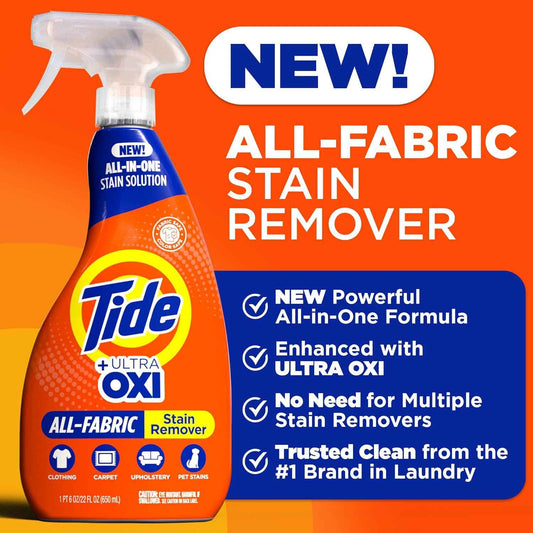 Tide Laundry Stain Remover with Oxi, Rescue Clothes, Upholstery, Carpet and more from Tough Stains, Stain Treater