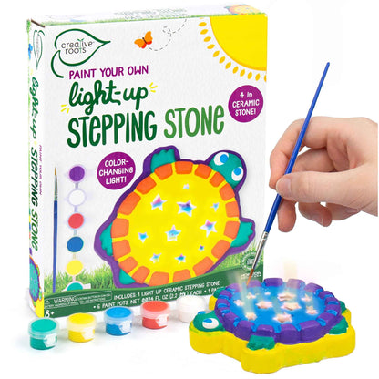 Creative Roots Paint Your Own Garden Stone, Craft Kits, Stepping Stones Kit for Kids, Ceramics to Paint, Ages 6+