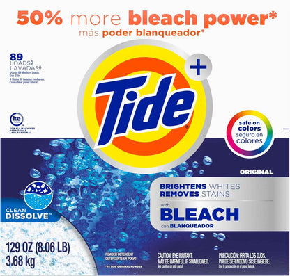 Tide Powder Laundry Detergent with Bleach, Original Scent