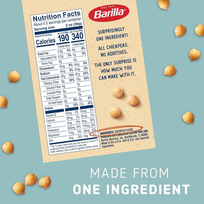 Barilla Chickpea Rotini Pasta, 8.8 oz - Vegan, Gluten Free, Non GMO & Kosher - Made with Plant Based Protein