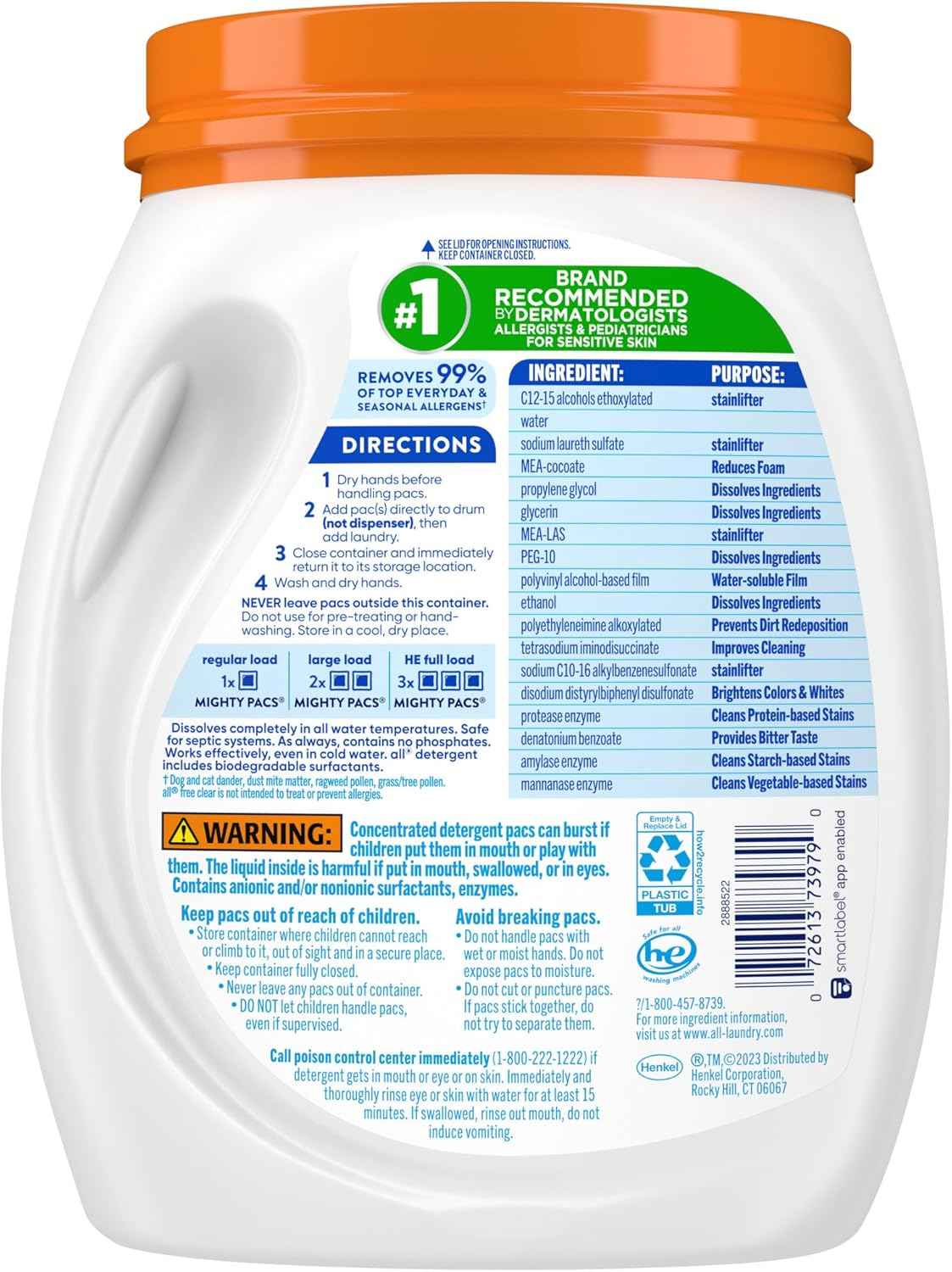 all Laundry Detergent Pacs, Mighty Pacs with OXI Stain Removers and Whiteners, Free Clear, Unscented and Dye Free