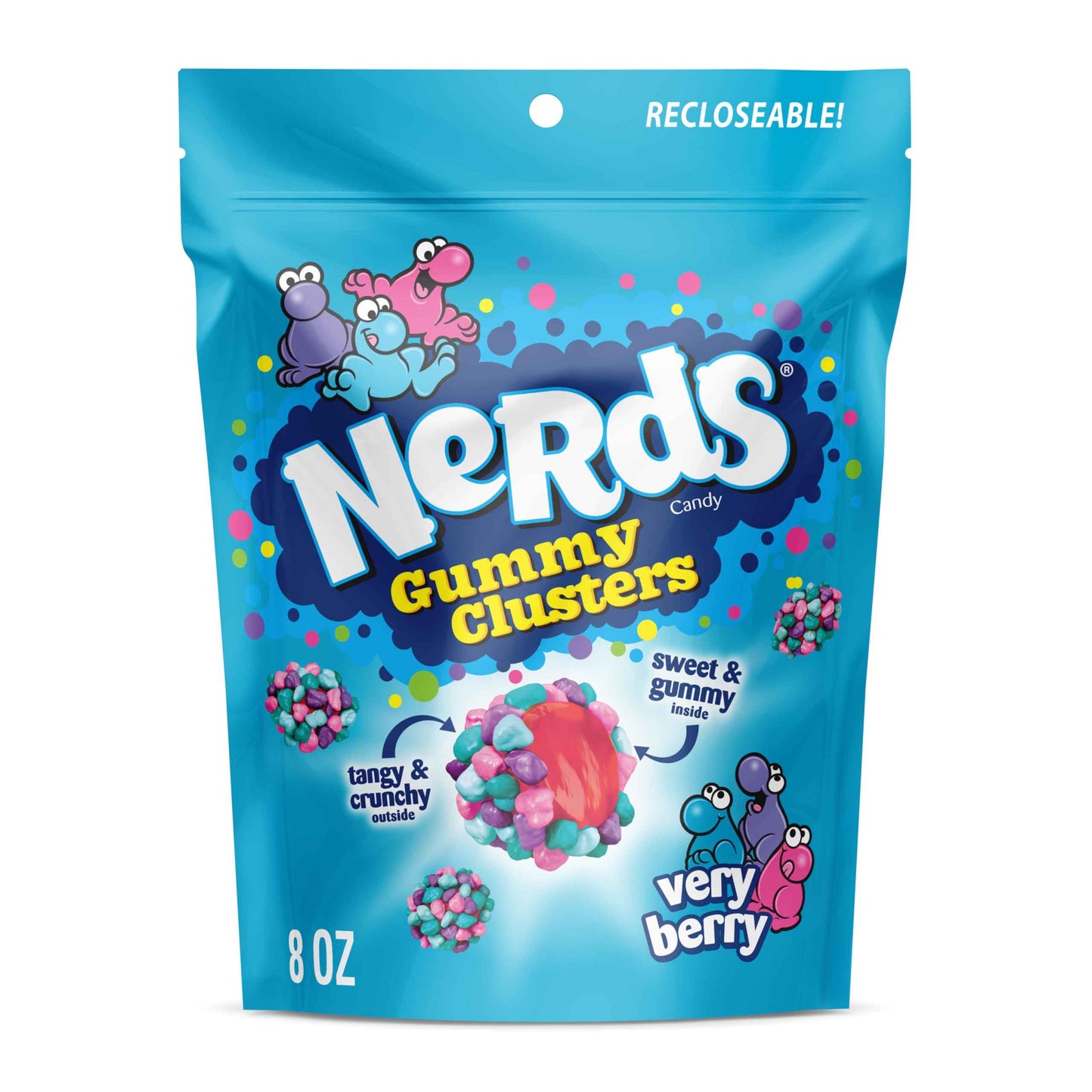 NERDS Juicy Gummy Clusters, Juicy and Gummy Candy, 1 Stand Up Bag, for Snacking and Sharing, 7.15 oz