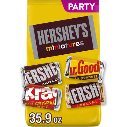 HERSHEY'S Miniatures Assorted Chocolate Candy Party Pack, 35.9 oz, Easter Basket Stuffers