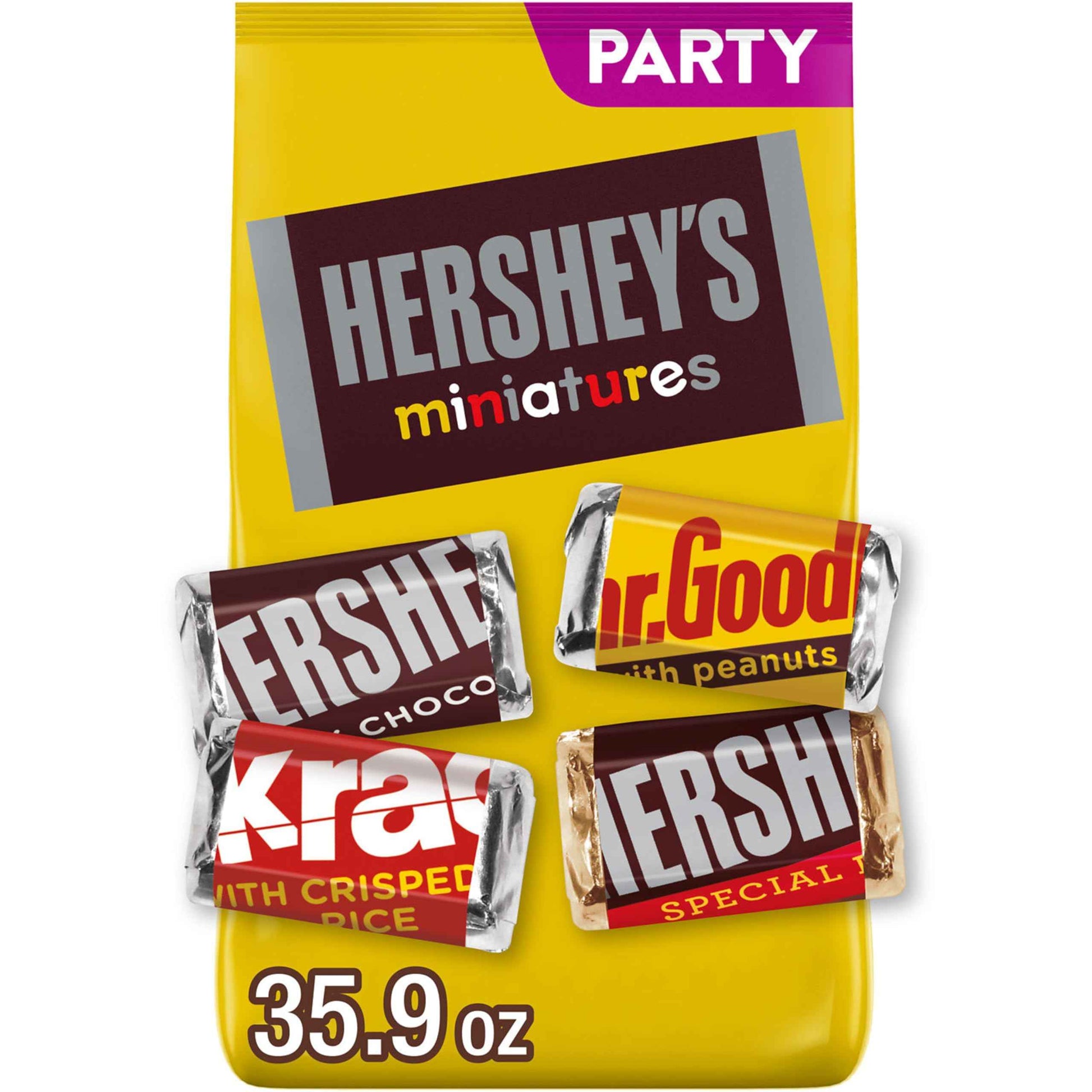 HERSHEY'S Miniatures Assorted Chocolate Candy Party Pack, 35.9 oz, Easter Basket Stuffers