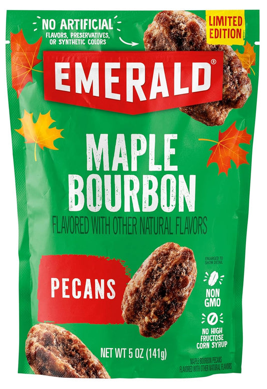 Emerald_Maple_Bourbon_Pecans_(1-Pack)_|_5oz_Resealable_Bag_|_Kosher_Dairy_Certified,_Non-GMO,_Contains_No_Artificial_Preservatives,_Flavors_or_Synthetic_Colors