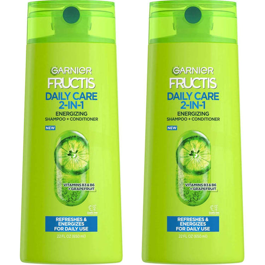 Garnier Fructis Fortifying 2-in-1 Shampoo and Conditioner for Stronger-Looking Hair with Touchable Softness, Daily Hair Care for Men and Women, Vegan, Paraben-Free 22 Fl Oz