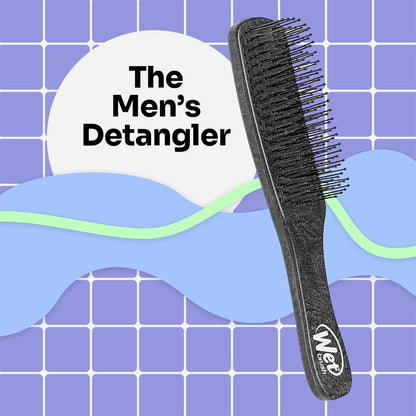 Wet Brush Detangling Hair Brush for Men, Black, Stimulates Scalp & Beard for Fuller Stronger Hair, Intelliflex Detangler Help Bristles Promote Growth & Protect from Breakage, Pain-Free