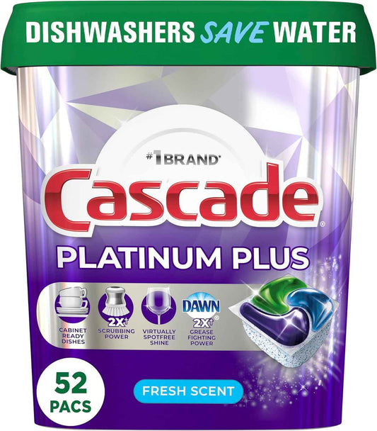 Cascade Platinum Plus Dishwasher Pod, Dish Detergent ActionPacs, Dishwasher Detergent