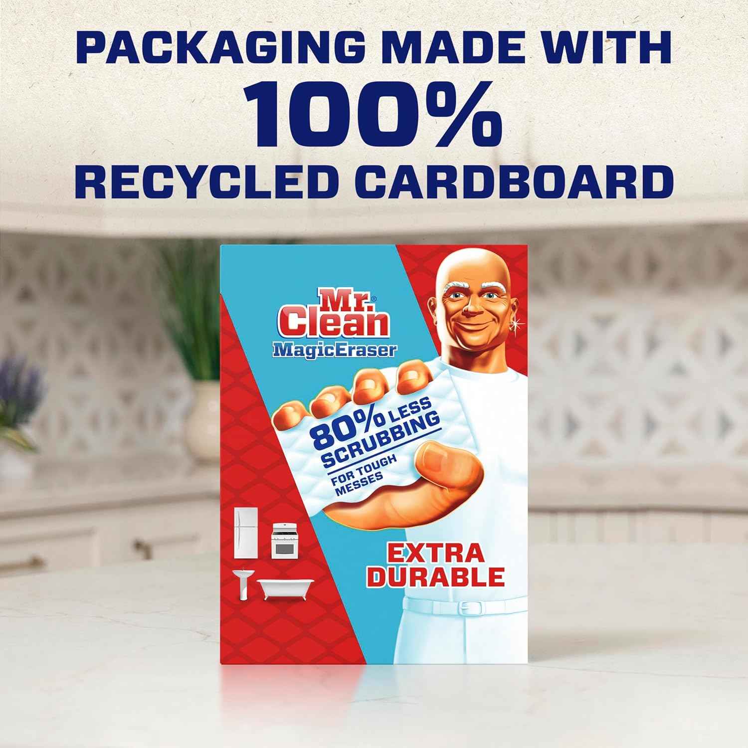 Mr. Clean Magic Eraser Sponge, All Purpose Cleaner, Cleaning Scrubber, Wall, Sneaker, Kitchen, Bathroom, Shower Cleaner, Cleaning Supplies, Melamine Sponge, Cleaning Pads, Extra Durable
