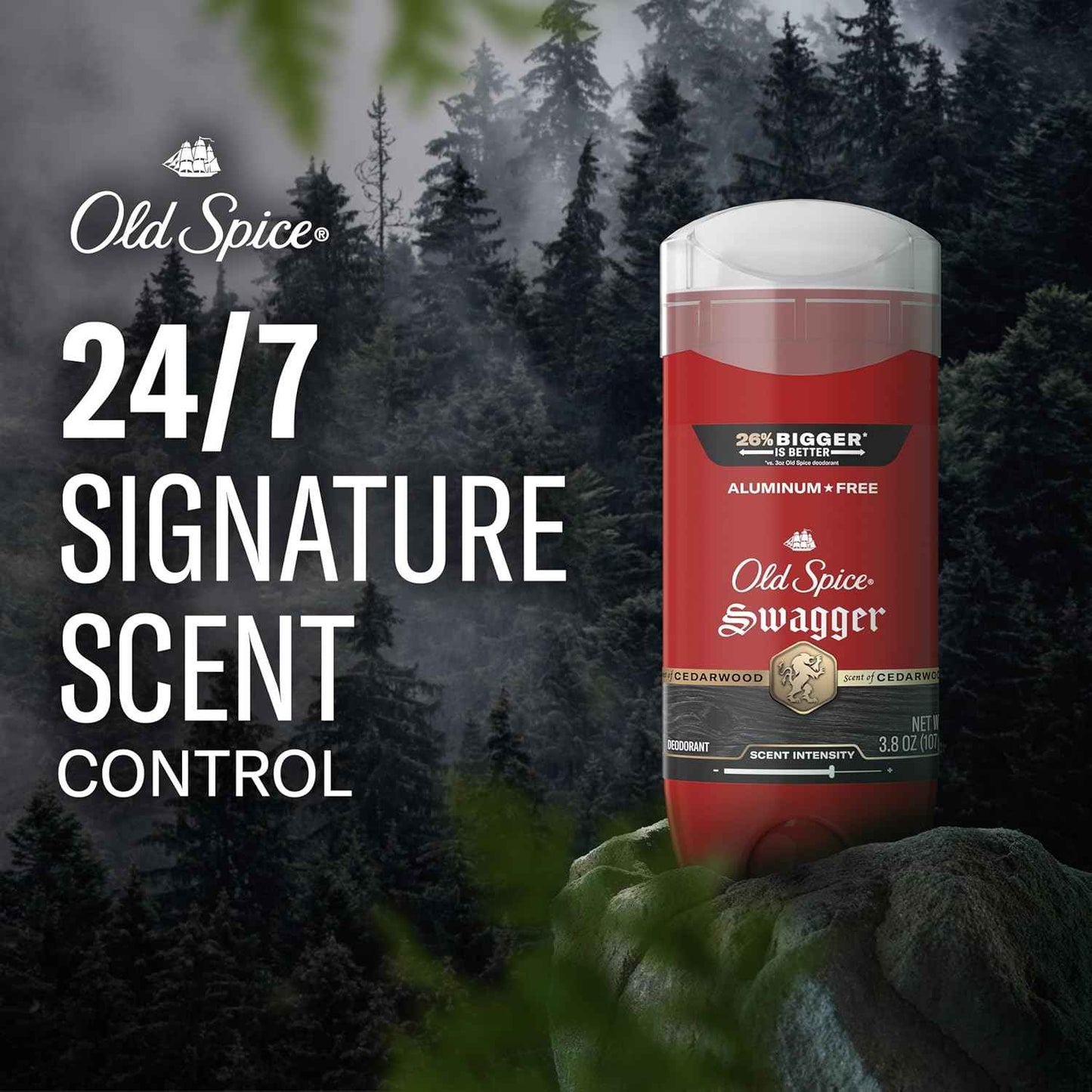 Old Spice Aluminum Free Deodorant for Men, 24/7 Protection to Eliminate Odors, 24/7 Freshness & Lasting Scent