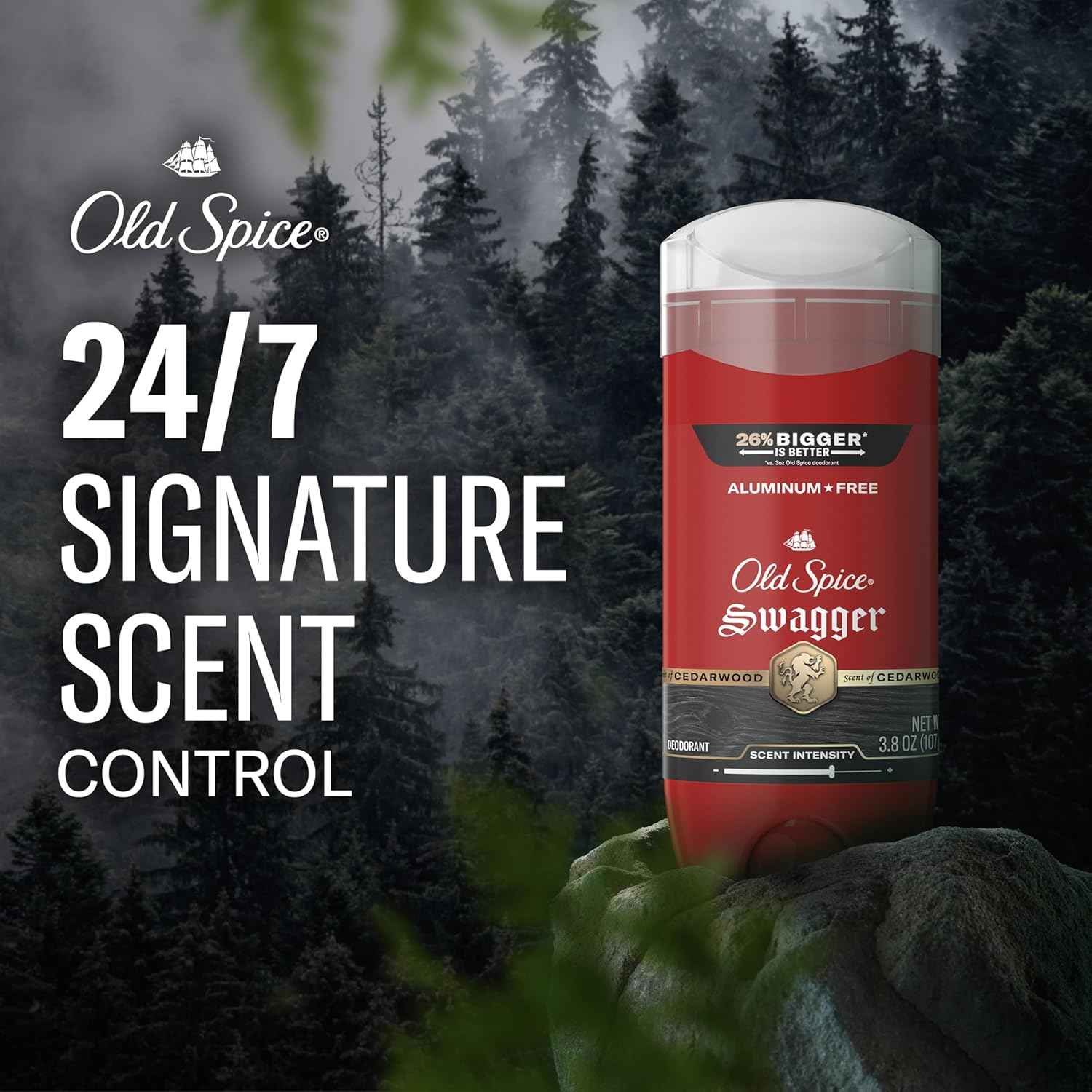 Old Spice Aluminum Free Deodorant for Men, 24/7 Protection to Eliminate Odors, 24/7 Freshness & Lasting Scent