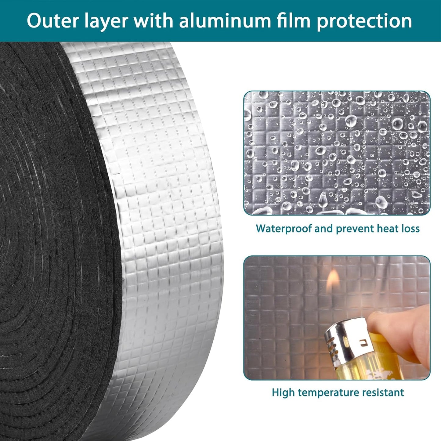 Pipe_Wrap_Insulation_-_33_ft_Outdoor_Pipe_Foam_Insulation_Tape_Self_Adhesive_for_Winter_Freeze_Protection_Insulation_Wrap_-_Aluminum_Foil_Finish-2"_x_33FT