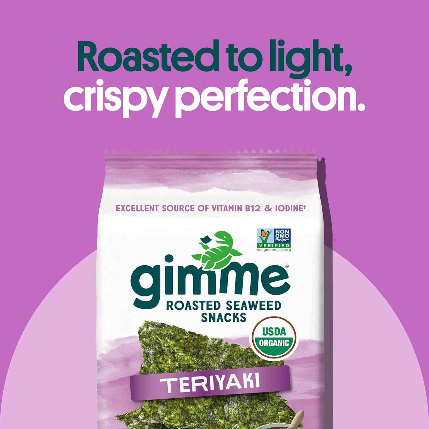 Gimme Seaweed Organic Premium Roasted Seaweed Snacks, Teriyaki, 20 Count, Keto, Vegan, Gluten-Free, Great Source of Omega3s and Iodine, Healthy On-The-Go Snack for Kids and Adults