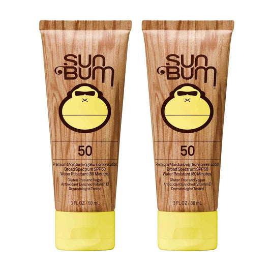 Sun Bum Original Spf 50 Sunscreen Lotion Vegan and Hawaii 104 Act Compliant (Octinoxate & Oxybenzone Free) Broad Spectrum Moisturizing UVA/UVB With Vitamin E 3 Ounce 2 Pack