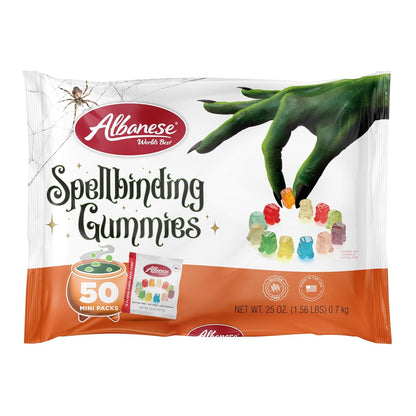 Albanese World's Best, Halloween 12 Flavor Gummi Bear Cubs®, 50-0.5oz Trick or Treat Bags of Halloween Candy - Eco House Kit