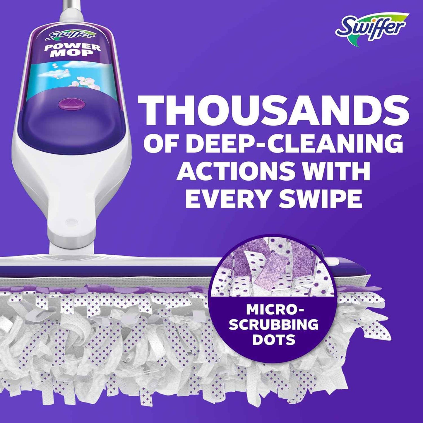 Swiffer PowerMop Multi-Surface Mop Kit for Floor Cleaning, Fresh Scent, Mopping Kit Includes PowerMop, 2 Mopping Pad Refills, 1 Floor Cleaning Solution with Fresh Scent and 2 Batteries
