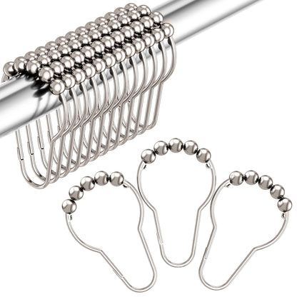Amazer Shower Curtain Hooks, Decorative Shower Curtain Hooks, Shower Hooks for Shower Curtain Rust Proof Stainless Steel Shower Curtain Hooks