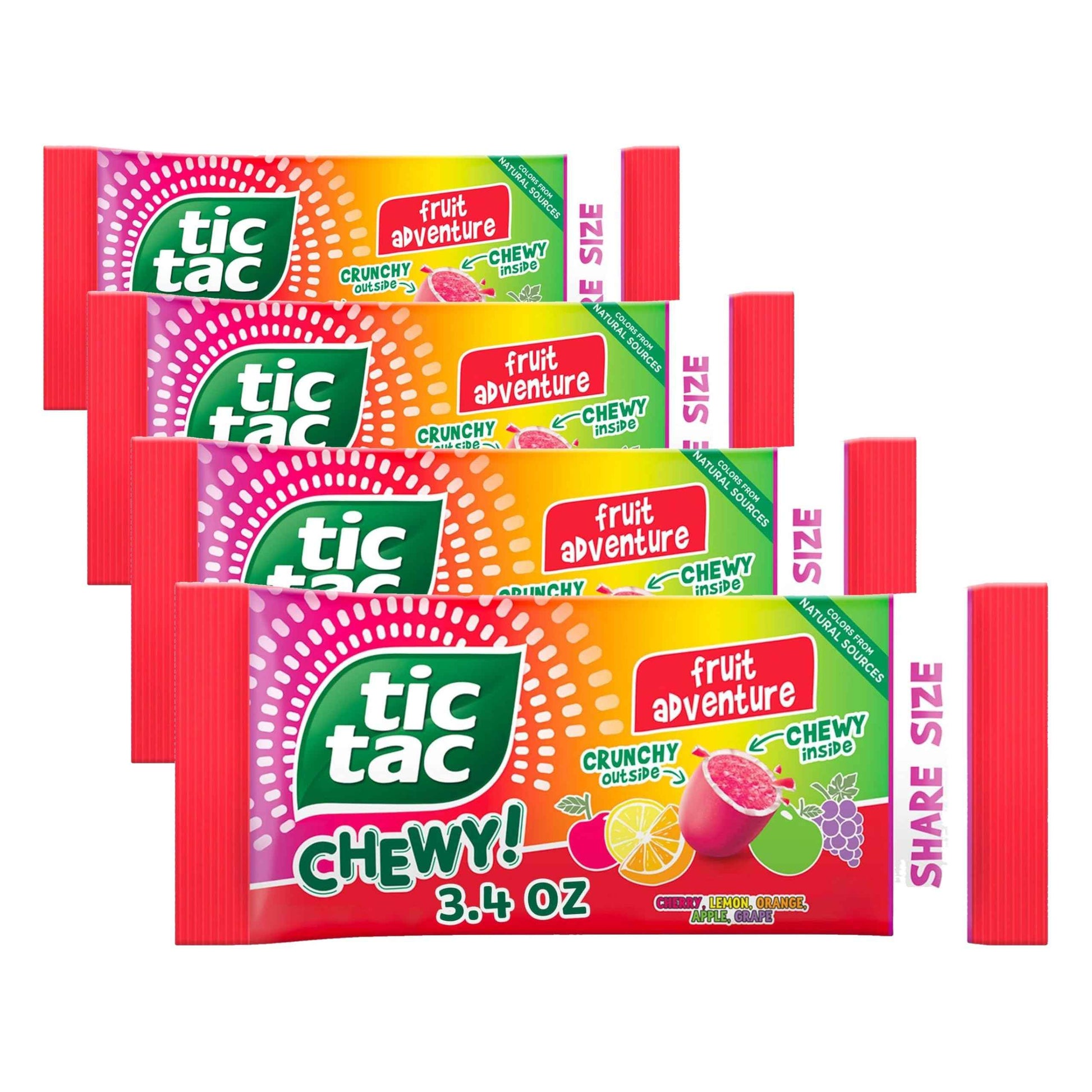 TIC TAC CHEWY! Fruit Adventure Candy, Fruity Chewy Candy, 3.4 oz (Packaging May Vary)