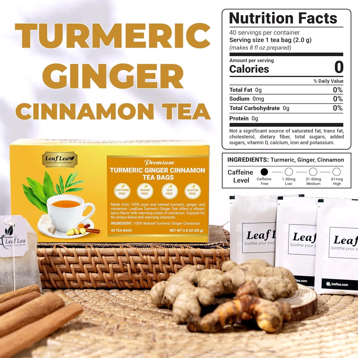 LeafLea_40_Turmeric_Ginger_Cinnamon_Tea_Bags,_100%_Natural_Ingredients_Herbal_Tea,_Turmeric_Ginger_Herbal_Blend_for_Wellness,_Vegan,_No_Sugar,_Caffeine-Free,_Individually_Wrapped_for_Freshness