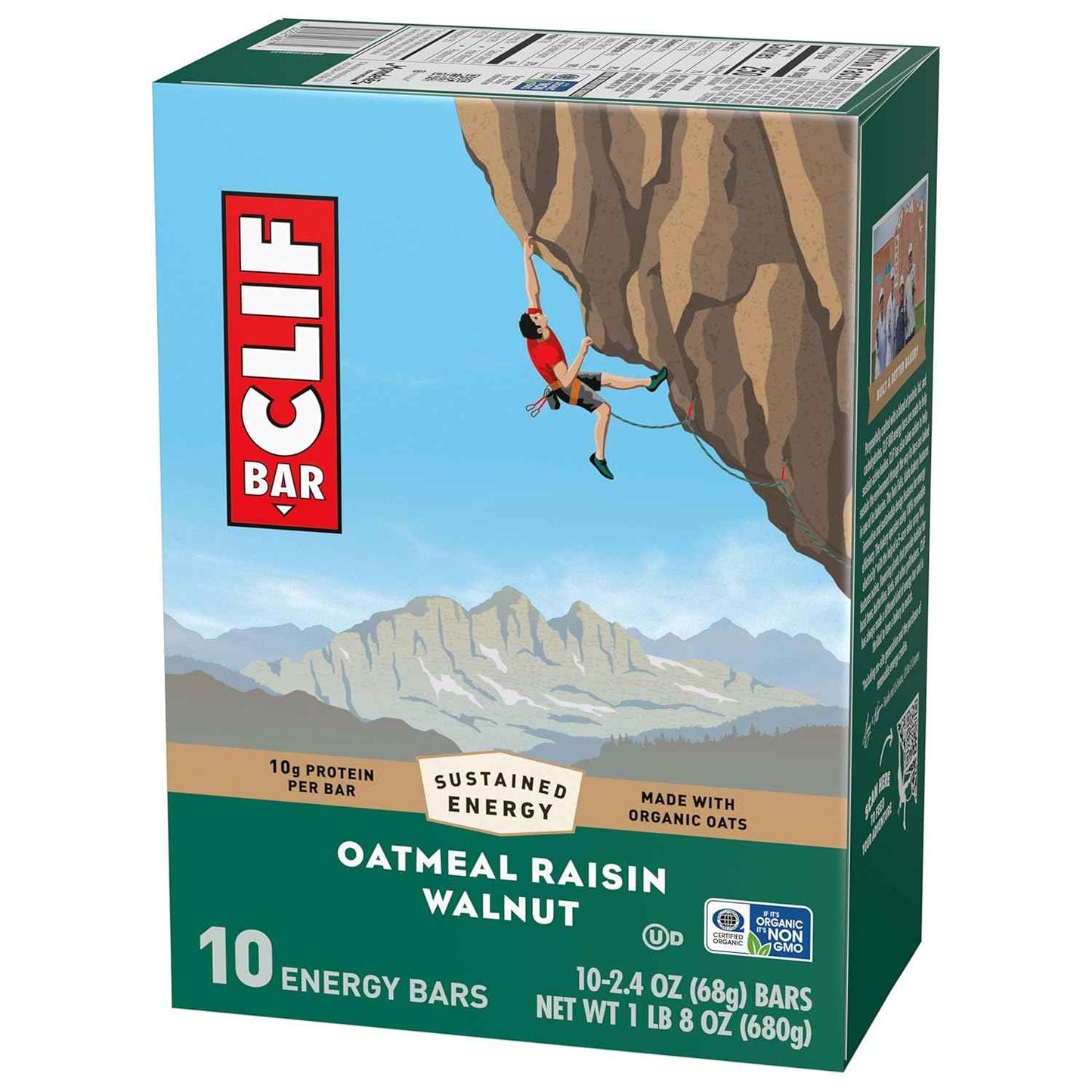 CLIF BAR - Energy Protein Bars - Oatmeal Raisin Walnut - Made with Organic Oats - Energy Bars - Non-GMO