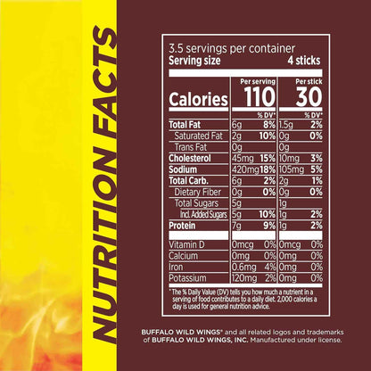 Slim Jim Chicken Sticks, Buffalo Wild Wings Honey BBQ Seasoned, 7g Protein per Serving, Snack Size, Father's Day Snack Gift for Dad
