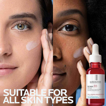 La Roche-Posay Pure Retinol Face Serum with Niacinamide (Vitamin B3) & Hyaluronic Acid | Gentle Anti-Aging Retinol Serum for Fine Lines & Wrinkles | Dermatologist Tested for Sensitive Skin, 1.0 fl oz