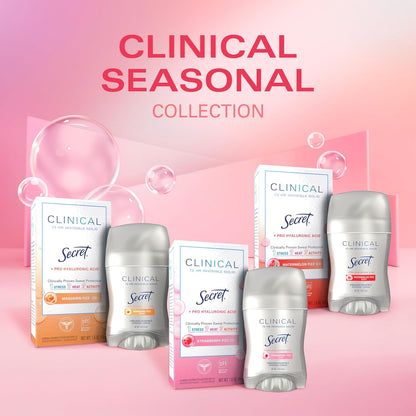 Secret_Clinical_Strength_Antiperspirant_Deodorant_for_Women,_3X_Stress_Protection,_72hr_Sweat_&_Odor_Protection,_Pro-Hyaluronic_Acid,_Invisible_Solid,_Strawberry_Summer_Fizz_Scent,_1.6_oz