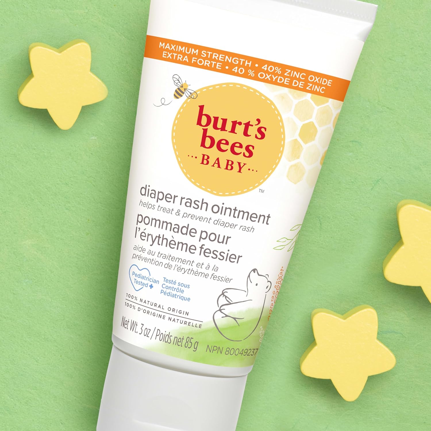 Burt's_Bees_Baby_Diaper_Rash_Ointment,_Maximum_Strength,_40%_Zinc_Oxide,_100%_Natural_Origin,_Pediatrician_Tested,_Net_Weight_3_Ounces_,_Pack_of_2