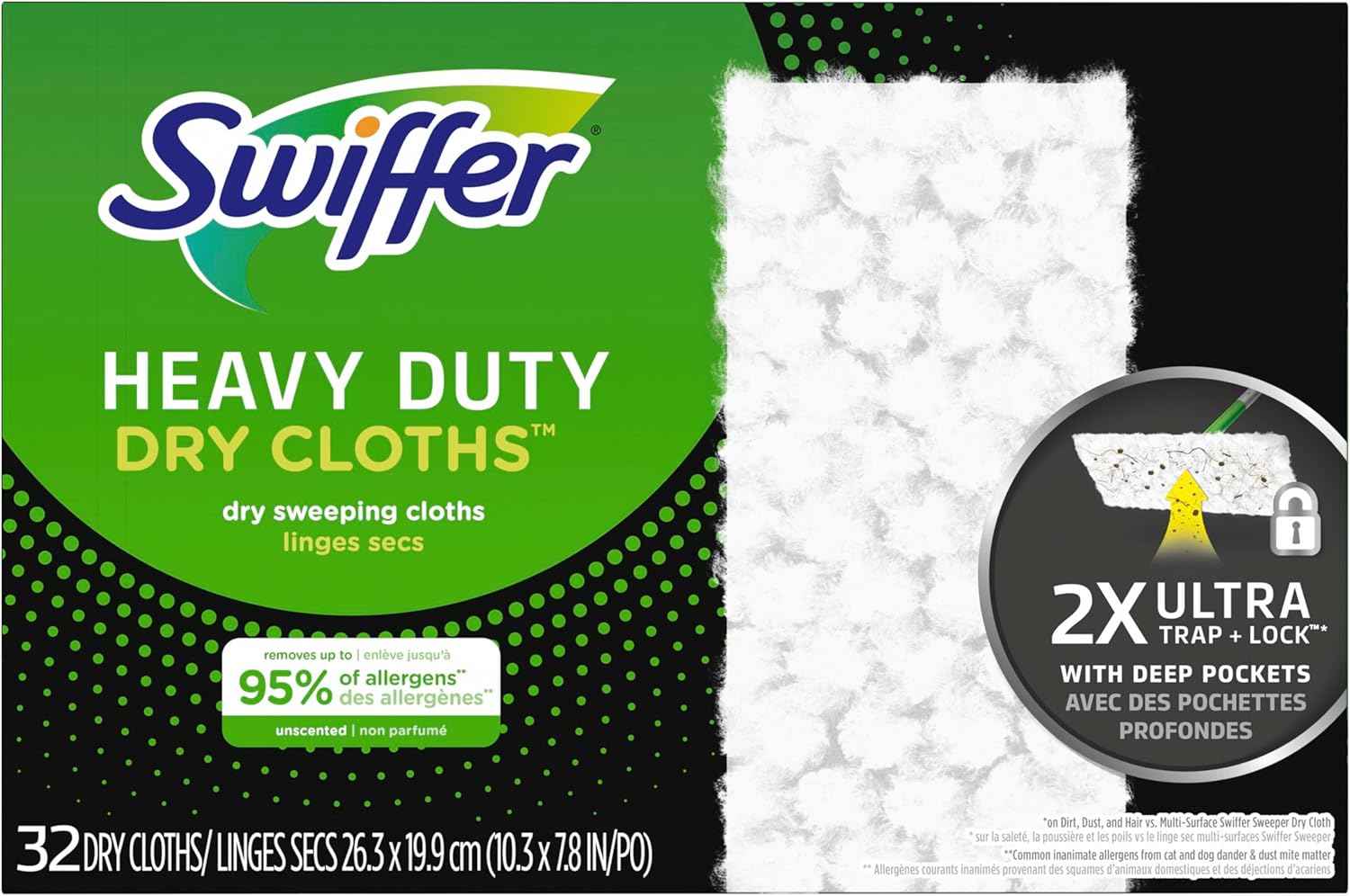 Swiffer Sweeper Heavy Duty Dry Multi-Surface Cloth Refills for Floor Sweeping and Cleaning, Unscented